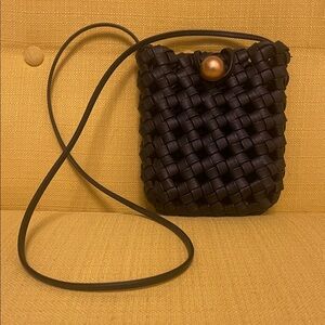 H&M Elegant Black Woven Crossbody Bag